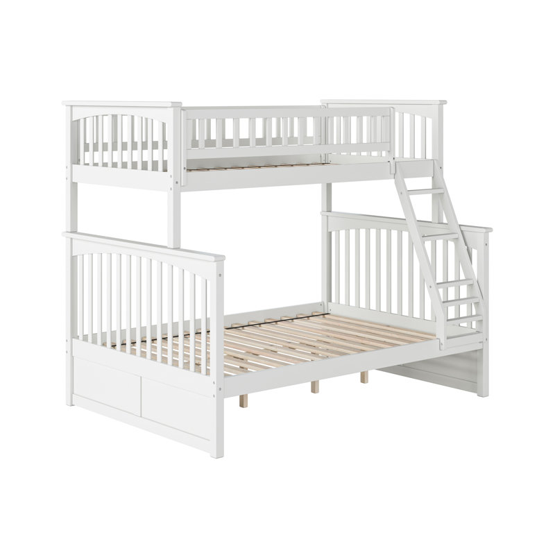  Lit superposé en bois massif Flinn, Simple sur double, Blanc
