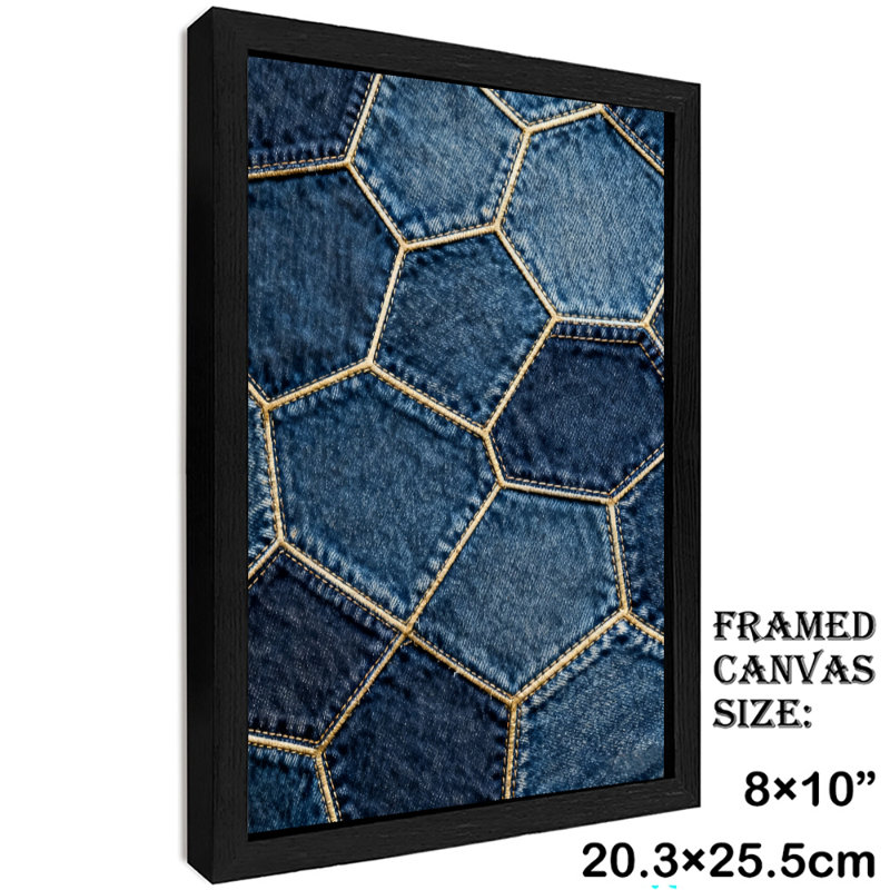 «Black Denim Vintage», art mural rétro, impressions sur toile de style rétro, H 11 po x l 9 po