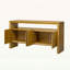 60 po, style U, 4 portes, placage en bois massif, buffet, grain naturel, tablette ouverte, rangement à deux zones, rangement pour articles de maison-1433850757