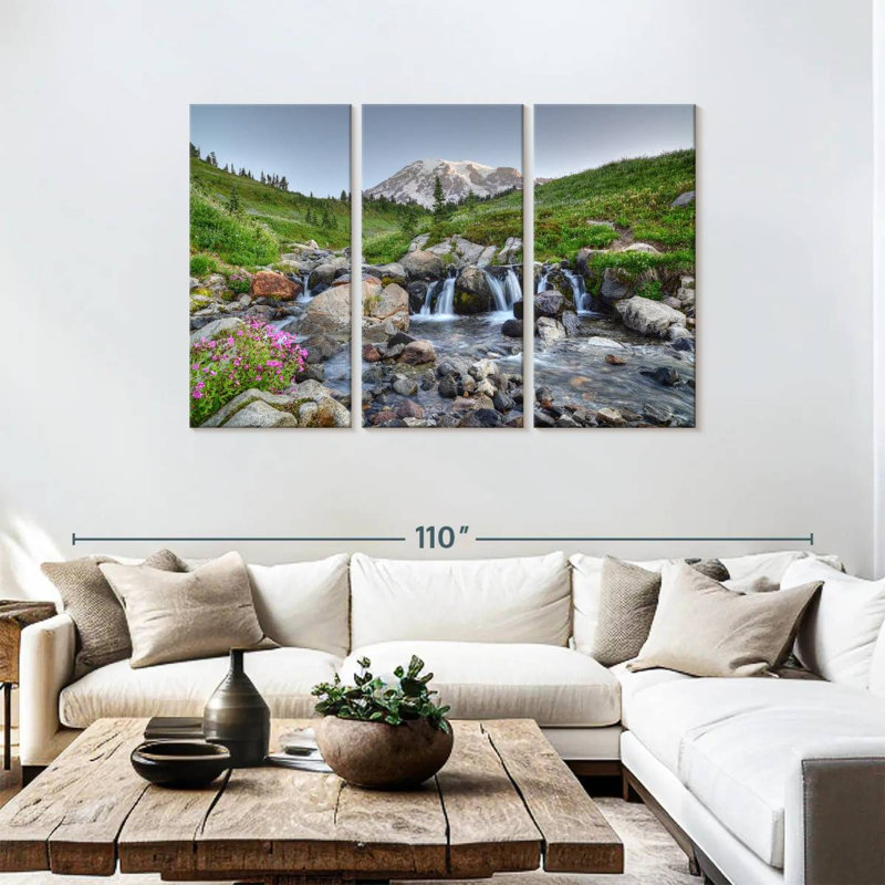Alvord Cascades par le mont Rainier, H 48 po x l 74 po