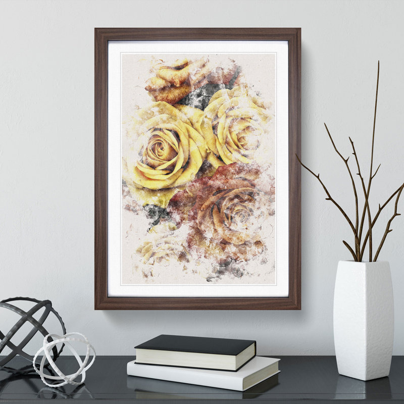 View of the Roses - Picture Frame Graphic Art, 45cm H x 33cm W x 2cm D, Walnut Framed