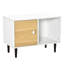 Maison pour chat polyvalente en bois avec coussin moelleux et espace de rangement pour animaux de compagnie