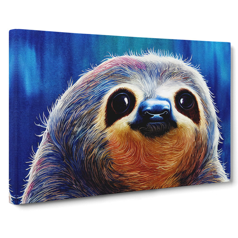 Watercolour Sloth Vol.2 - Wrapped Canvas, 50cm H x 76cm W x 3cm D