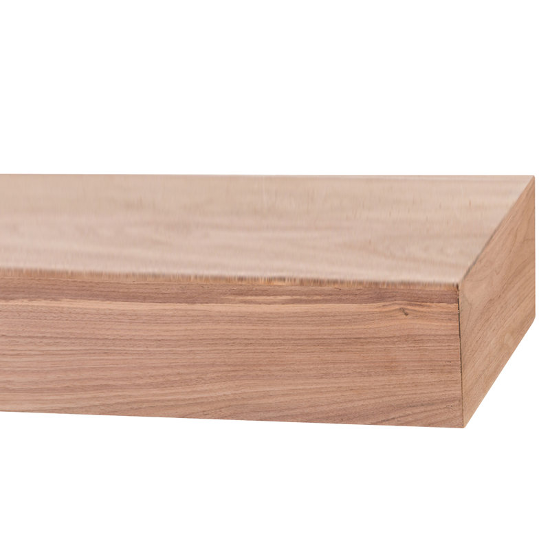 Modern Ember Walnut Creek 72" Fireplace Mantel Shelf - 9" Depth, Close-Grain Details - Real Walnut Wood, 72", Unfinished
