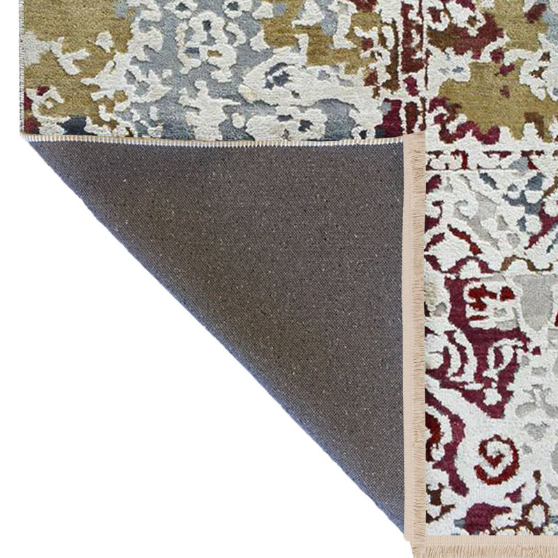 Barcelona Collection Multi-Colored Abstract Traditional Motif Patterned Vintage Decorative Rug, Rectangle 3'11.24" x 5'10.87"
