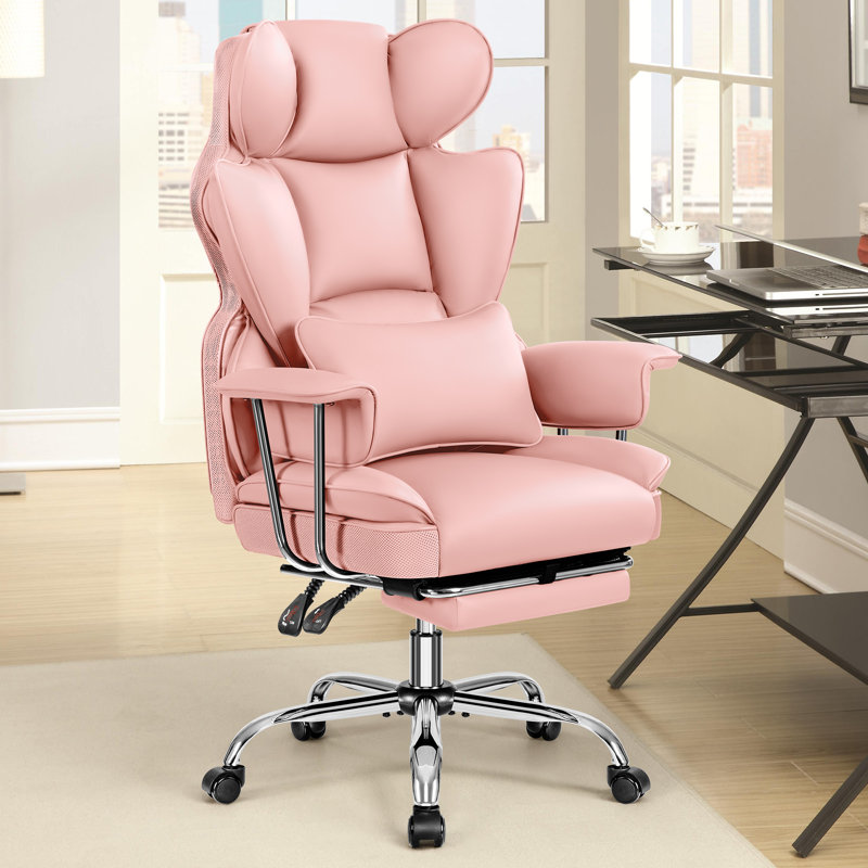Faux Leather Executive Computer Chair, Pink