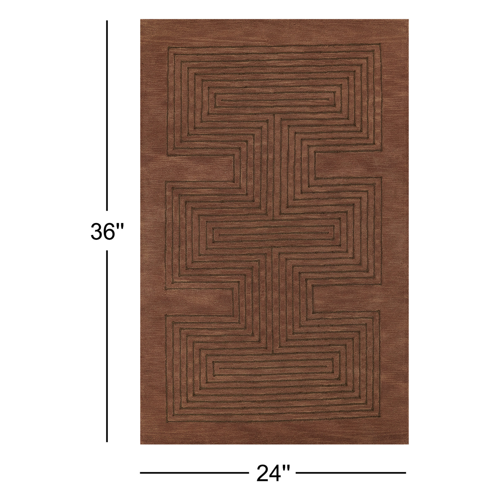 Orlie Hand Tufted Wool Brown Rug, Rectangle 2' x 3', Brown
