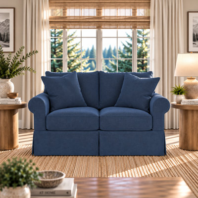 Amari 63" Rolled Arm Slipcovered Loveseat