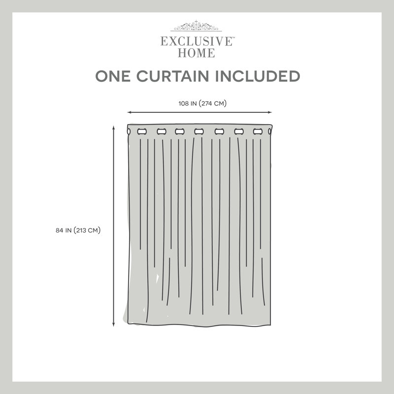 Jianyu Room Darkening Curtain Single Panel, 108" W  x 84" L, Winter White