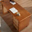 Bureau rectangulaire en noyer massif avec 3 tiroirs-1241030697