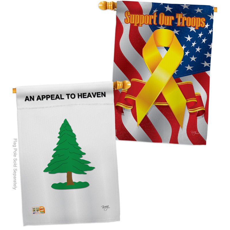 Double Sided 40'' H x 28'' W Polyester Independence Day House Flag