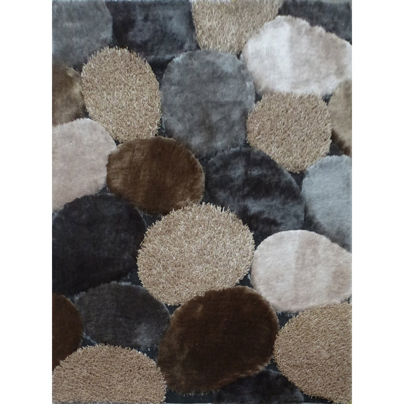 Tapis gris / beige touffeté à la main Theis