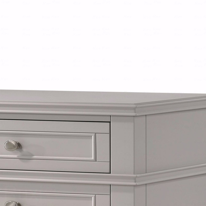 3-Drawer Nightstand With USB Ports, Gray