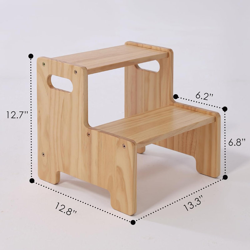 Escabeau en bois à deux marches pour tout-petit Montessori