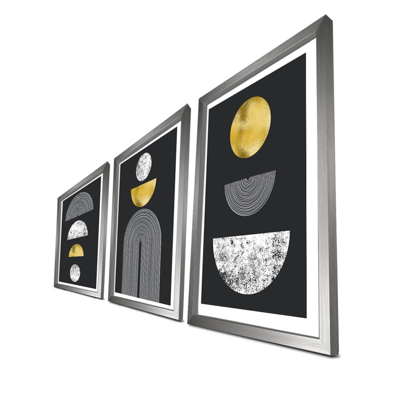Elegant Decorative Framed MDF Painting Set (3 Pieces), 15.0 x 21.0 inches Each | 100% MDF with 0.1-inch Thickness, Wooden Frame with 0.8-inch Thickness | Perfect for Living Room & Office Décor, Stylish & Modern Design