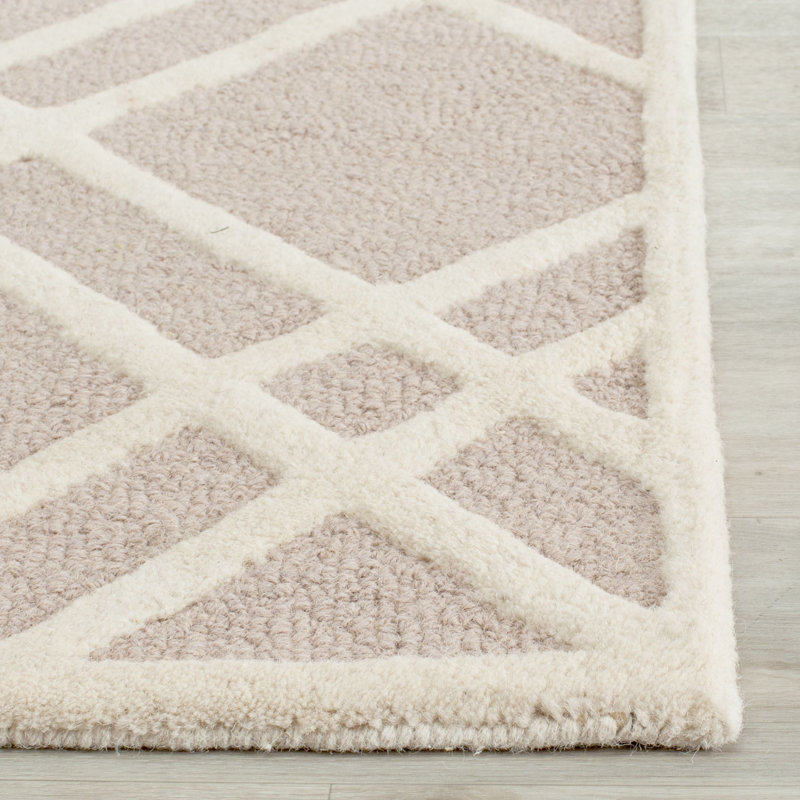 Duley Geometric Wool Hand Woven Area Rug, Rectangle 61 x 91 cm