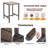 Outdoor Bar Table Patio Bar Height Bistro Table 39" Tall Outdoor High Top Square Pub Patio Table Wicker Rattan Metal Dinning Bar Table With Adjustable Feet For Balcony Outside Pool Deck Backyard Brown