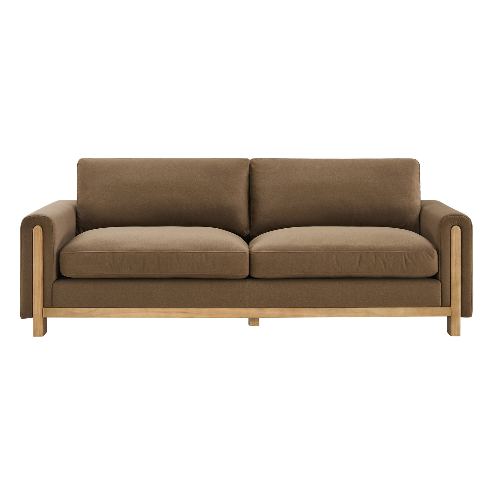 Adika 88" Upholstered Sofa, Brown Polyester/Linen