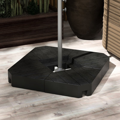 Support pour parasol 132 lb / sable 176 lb, noir, pour parasols en porte-à-faux de 8 à 10 pi, extérieur, poids de base résistant, sable, matériau