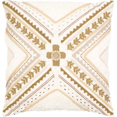Embroidered Down Throw Pillow