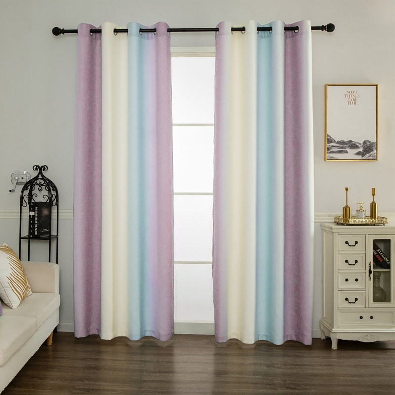 Semi Sheer Curtain Pair, Pink, 52" W x 95" L