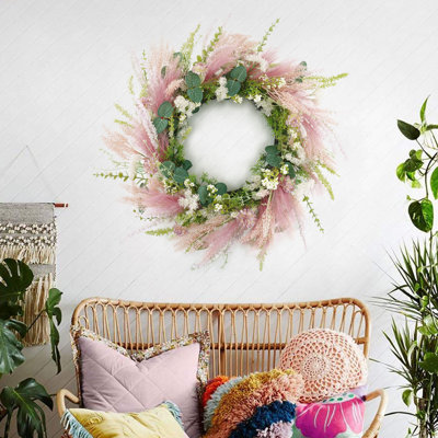 Gassville 22'' Pampas Faux Flowers Wreath