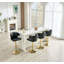 Chaise de bar rotative réglable moderne avec dossier en cuir de polyuréthane, convenant à la cuisine et à la salle à manger, capacité de 300 livres-414512833-415046426-415046430