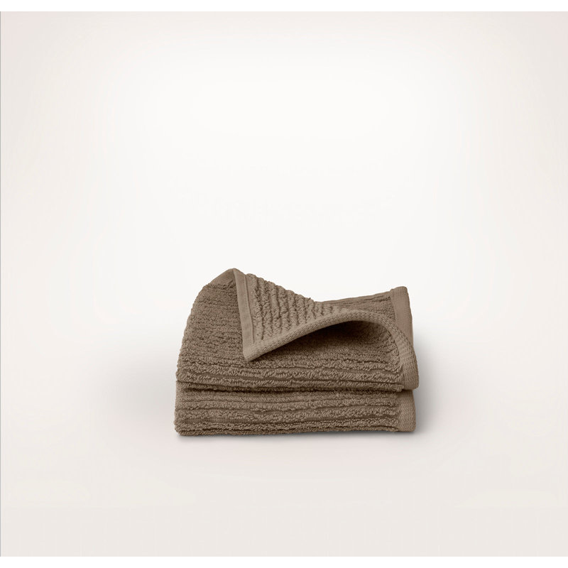 Turkish Ribbed Ribbed Washcloth Set, Cream