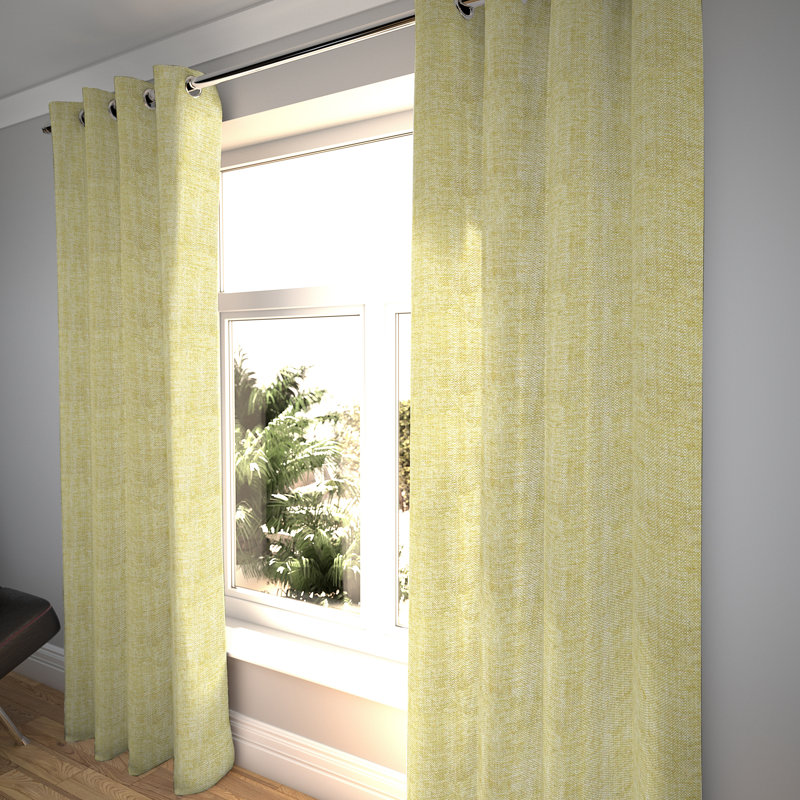 Timpkins Blackout Curtain Pair, 116 W x 137 D cm, Ochre Yellow