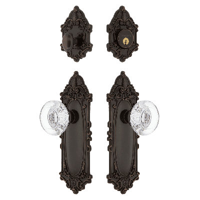 Nostalgic Warehouse Victorian Entry Set with Round Clear Crystal Knob