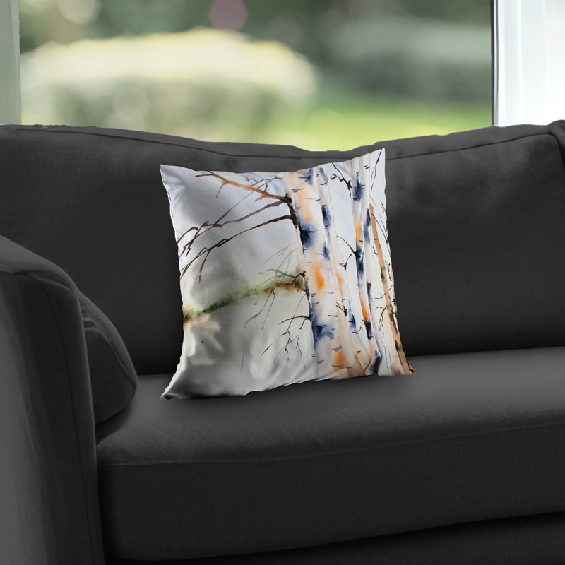 Birchs Trunks - Bedroom Trees – Throw Pillow Cover Only, Double-Sided Print, Insert Not Included