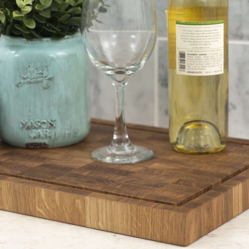 16'' x 12'' Acacia End Grain Reversible Chopping Block