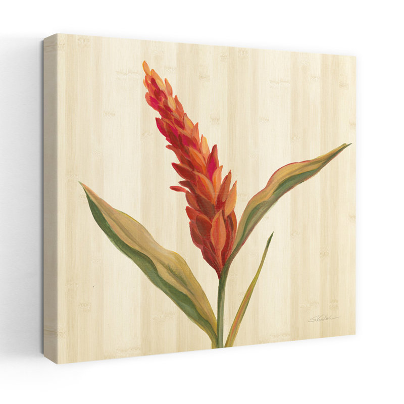 «Tropical Garden II», art abstrait de fleur de lys, H 48 po x l 48 po