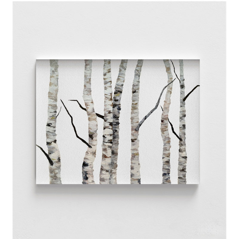 «Birch Trees II» par Sheila Finch, art mural forêt de bouleaux, aquarelle, affiche, décoration murale encadrée rustique Airbnb