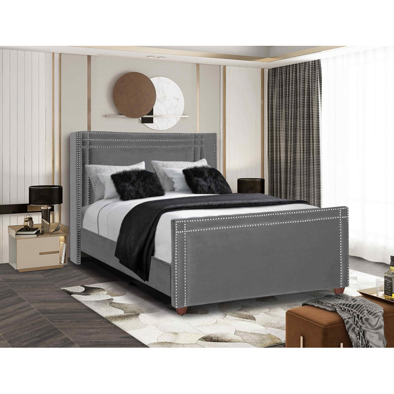 Upholstered Bed, Single (3'), Grey
