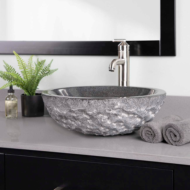 Chevington Rembrandt Granite Vessel Bathroom Sink 16.73'' Granite Circular Bathroom Sink