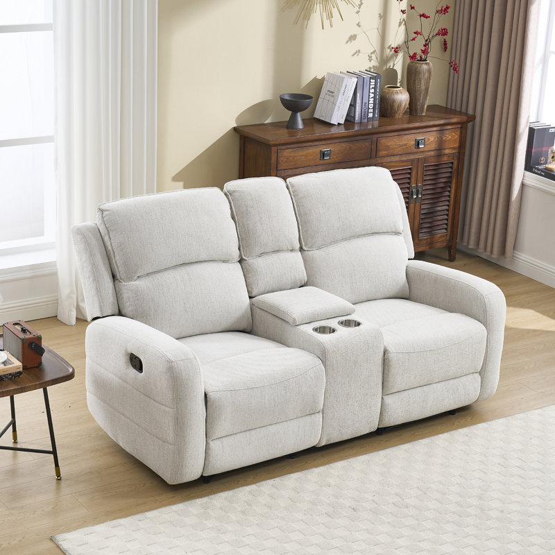 Causeuse inclinable 70 po avec console centrale