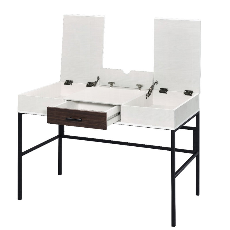 Bureau d'écriture naturel et noir avec port USB