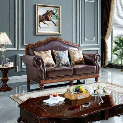 Tapanes 73.6'' Leather Loveseat