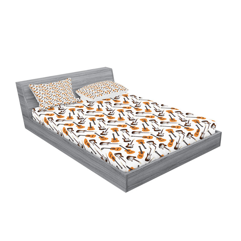 Ensemble de draps-housses et taies décoratives Ambesonne, orange pâle / brun / blanc