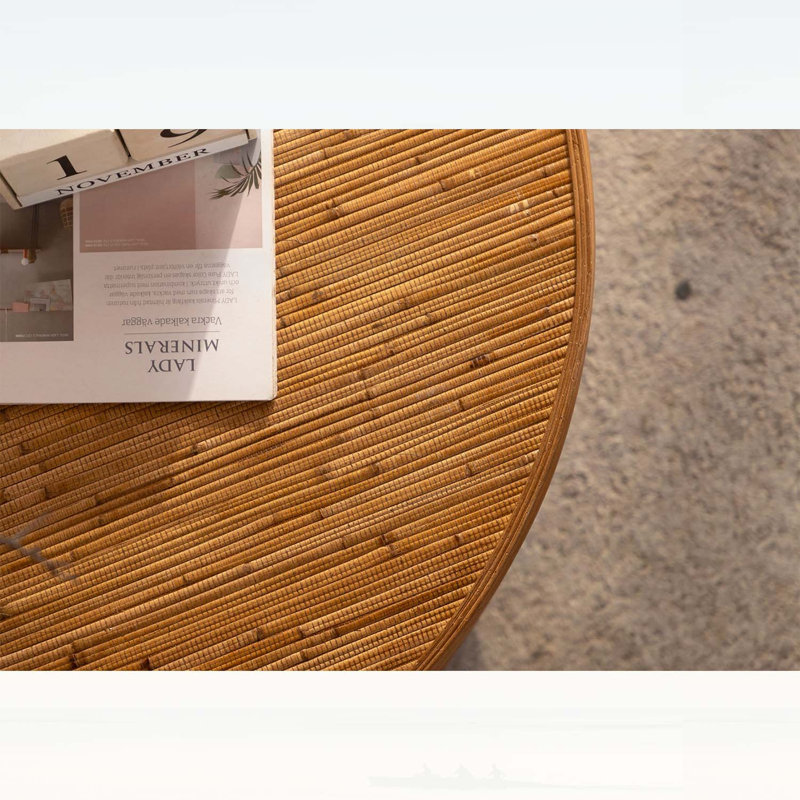 Table basse ronde ronde avec couvercle rabattable