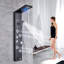 Tour de douche à DEL avec panneau de douche en acier inoxydable avec affichage de la température, système de tour de panneau de douche à 5 fonctions avec douche à jets de pluie et jets de corps, Nickel brossé-88625691