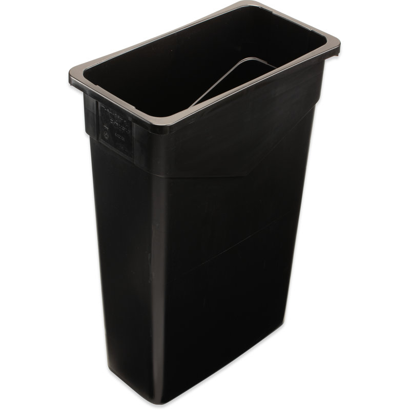 Plastic Open Kitchen Trash Can - 23 Gallons, Black
