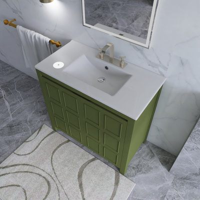 Meuble-lavabo sur pied 36 po avec lavabo en résine