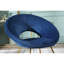 Élégante chaise rembourrée en velours bleu avec base et finition dorées-1863811793