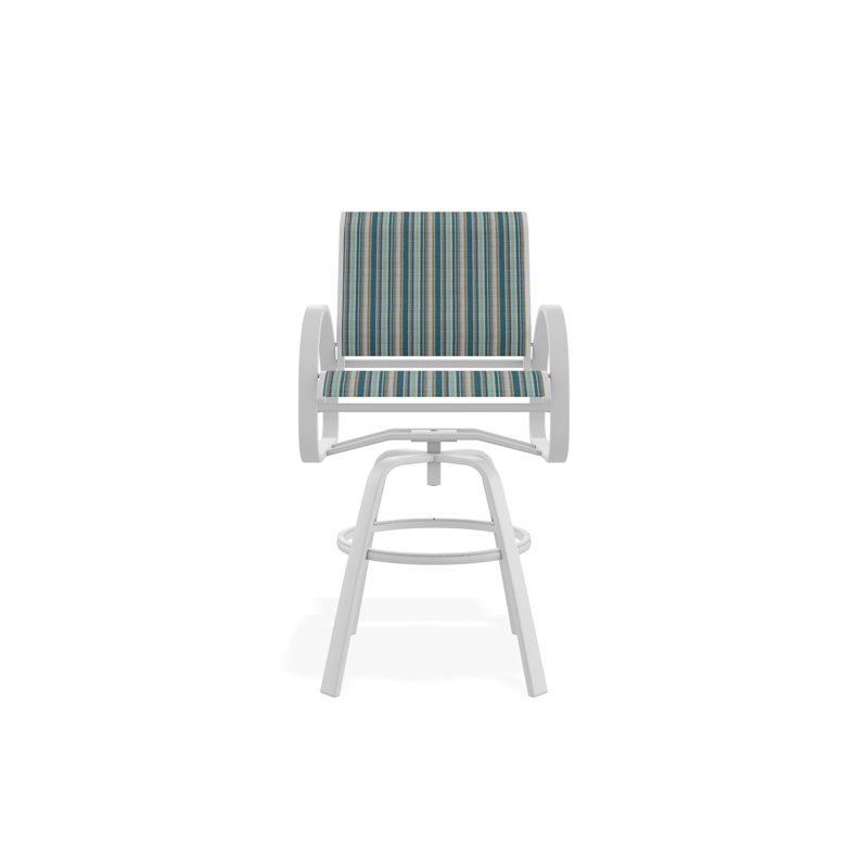 Chaise de café pivotante en aluminium Aruba II, Blanc, Cole, 29