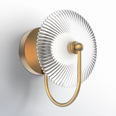 Hera Single Light Glass Dimmable LED Armed Sconce