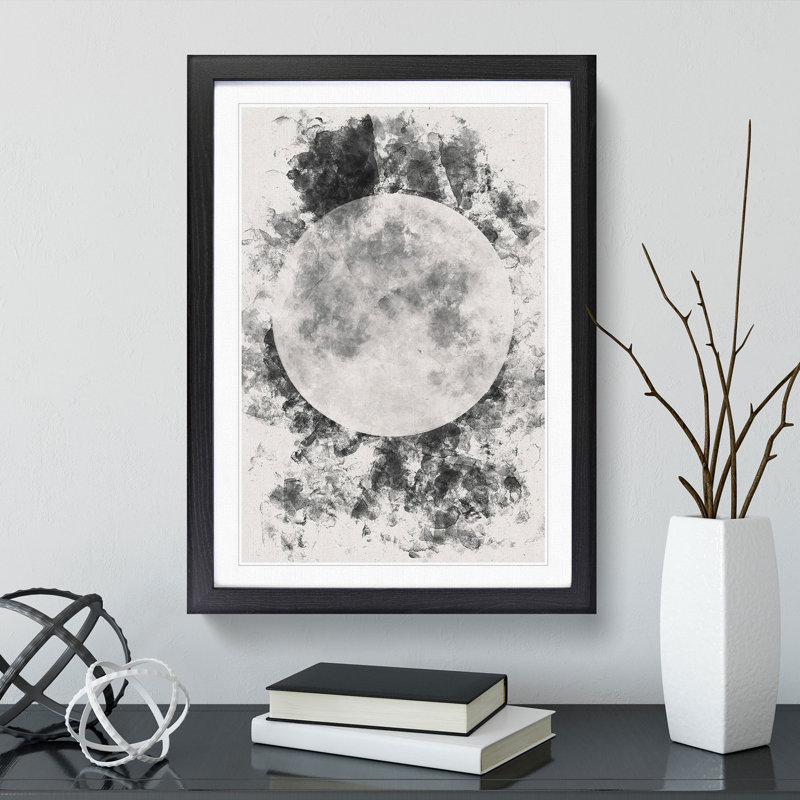 The Beauty of the Moon - Picture Frame Graphic Art, 63cm H x 45cm W x 2cm D, Black Framed