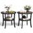 23.6” Rustic Industrial Round Side Table With 2-Tier Storage Shelf And Curved Metal Legs