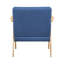 Fauteuil d'appoint moderne bleu, capacité de 300 lb, structure en bois massif, profondeur de produit de 27 po, siège en mousse, tissu d'ameublement texturé pour décor de salon, poids de l'ensemble de 26,75 lb, bois, assemblage simple, pièce